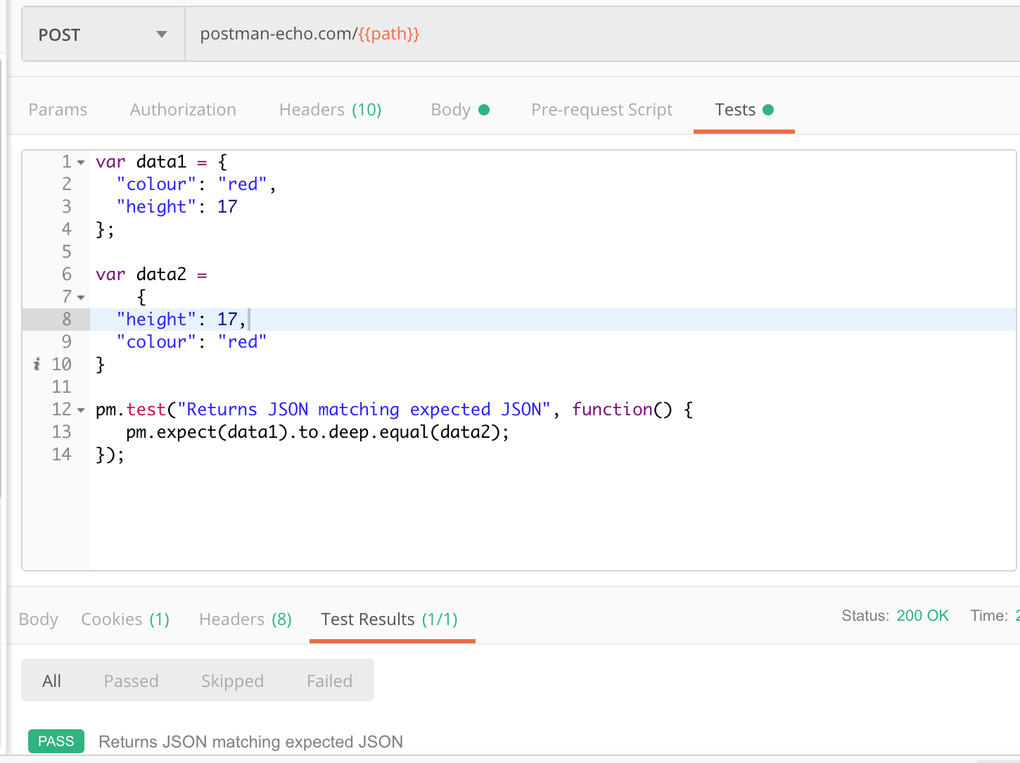 Comparing non-trivial JSON data from one request to another, to test ...