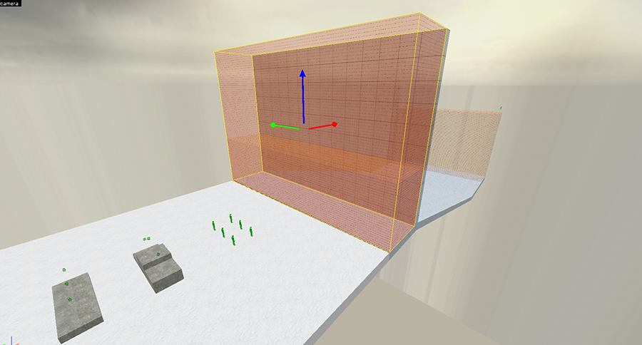 3D editor view example of a starting zone