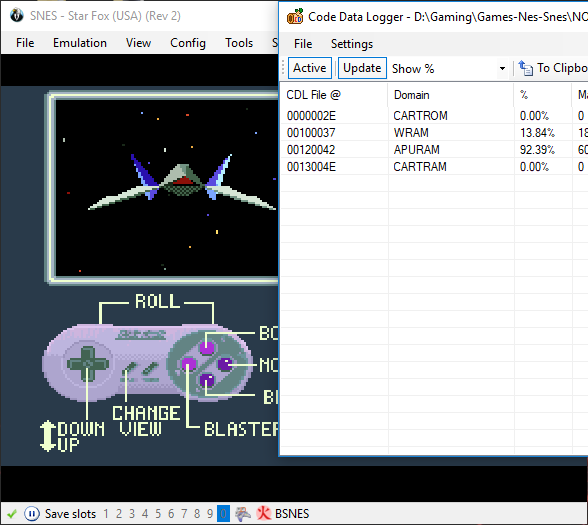 Code/Data Logger not logging for SNES · Issue 1597 · TASEmulators