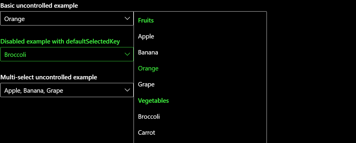 Dropdown item not readable when selected and disabled in high contrast ...