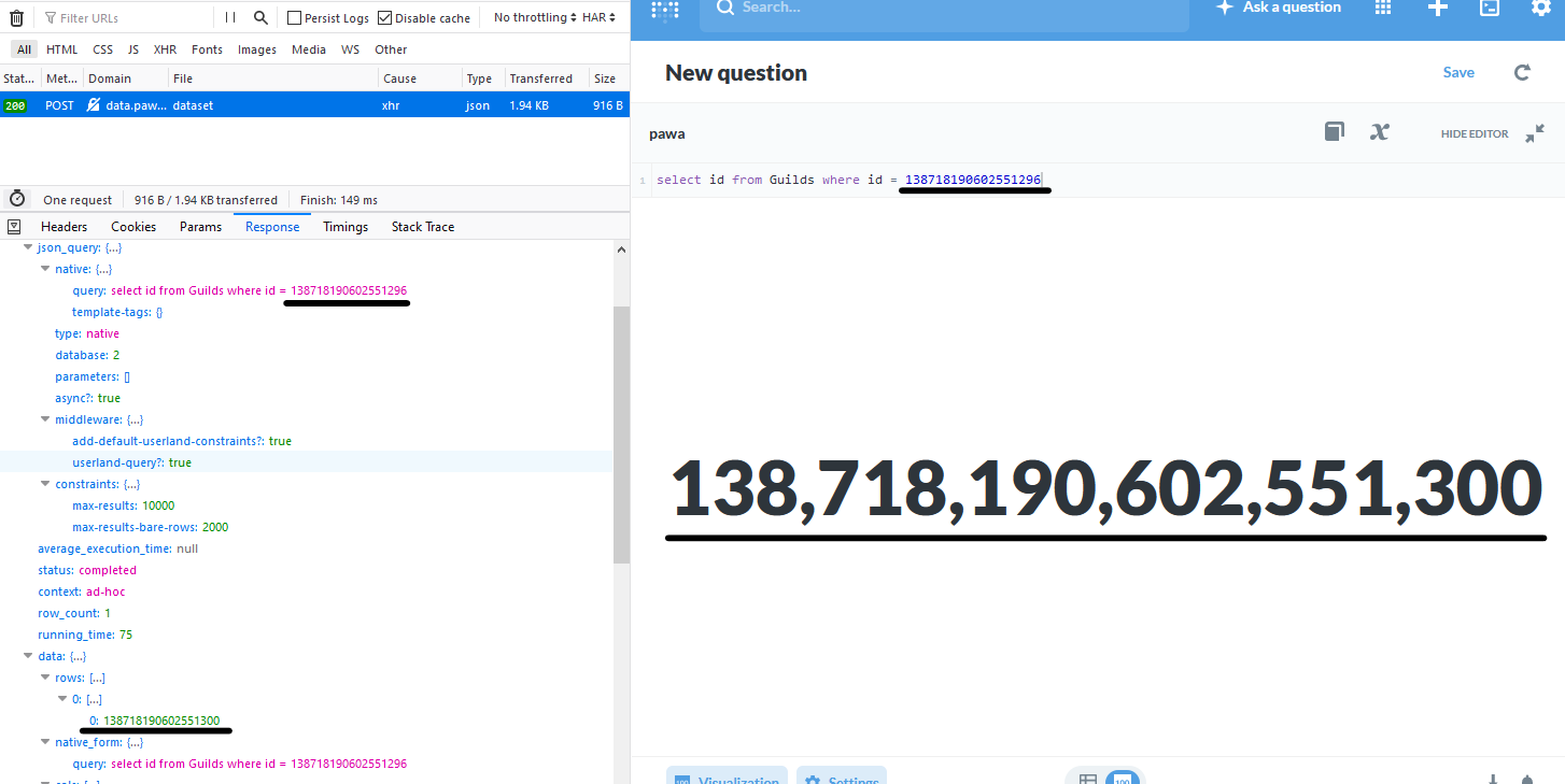 Floatingpoint rounding errors in UI for very large integers (JS stores