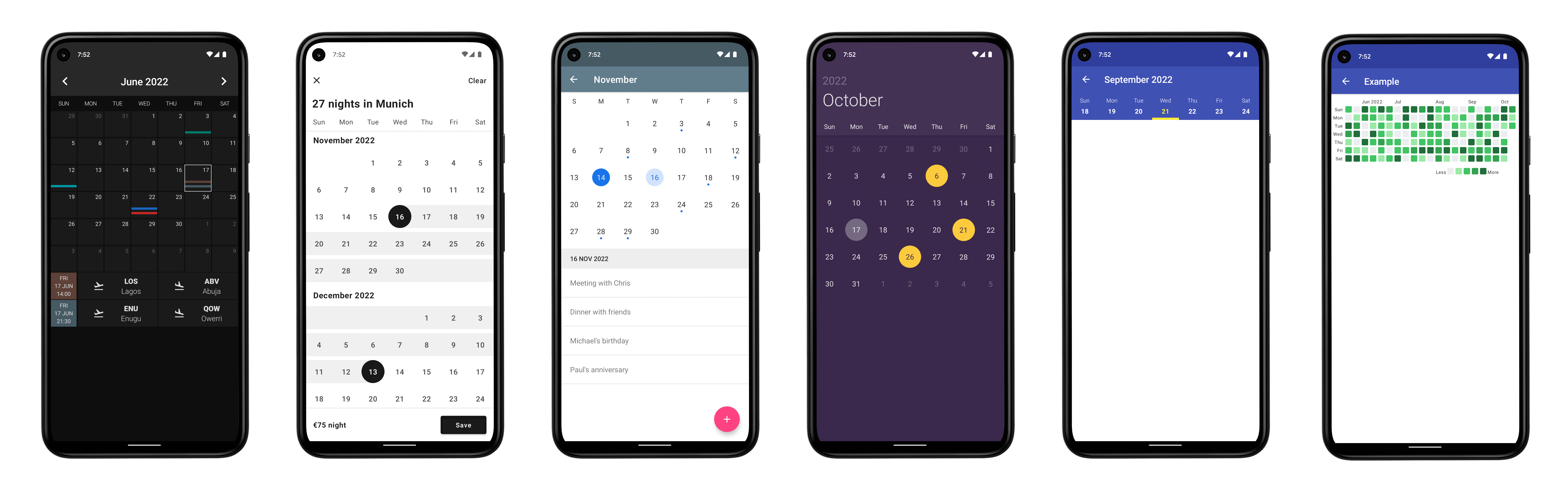 Calendar A highly customizable calendar librar codeKK AndroidOpen