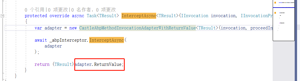 set invocation.returnvalue invalid use AbpInterceptor · Issue #10759 ...