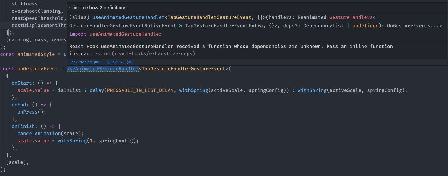 Using the hook dependencies · Issue #1303 · software-mansion/react ...