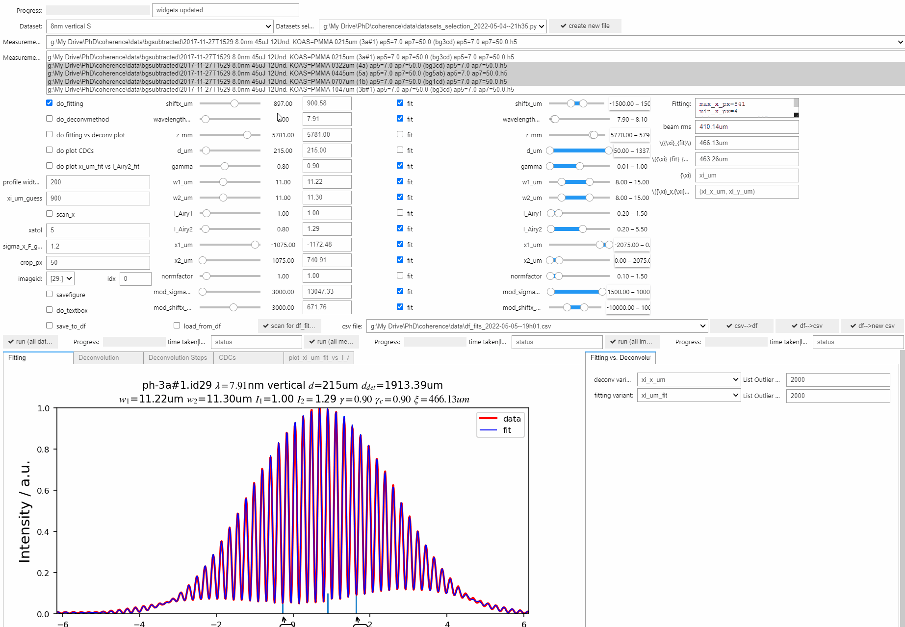 Load from df Not Working When Not Both Do fitting And Do deconmethod