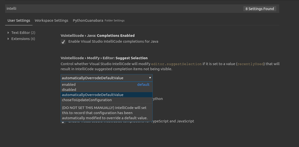 Typo mistake in Intellisense configuration · Issue #71356 · microsoft ...