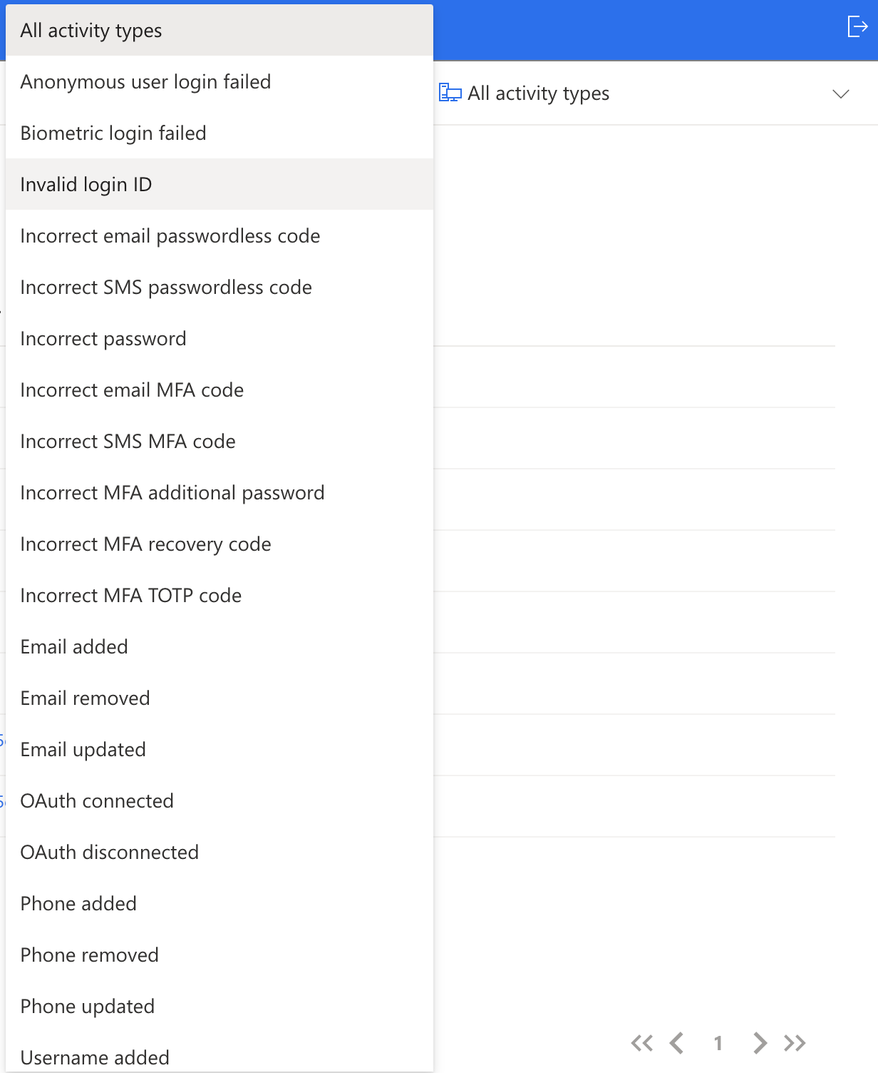 Audit log filters