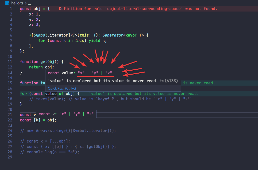 Implicit Symbol Iterator Call In For Of Loops Spread Destructuring Doesn T Infer This Generic Type Parameter Issue 38388 Microsoft Typescript Github - yield no merge area sign free roblox