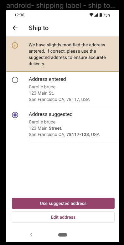 Shipping Labels M2: Add address suggestions after validation · Issue ...