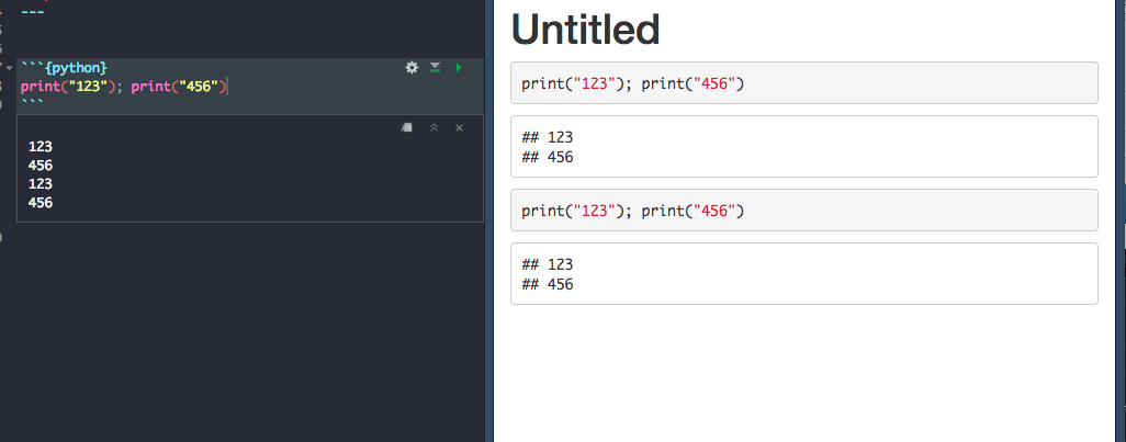 RNotebook - Multi-statement python chunk output printed twice · Issue ...