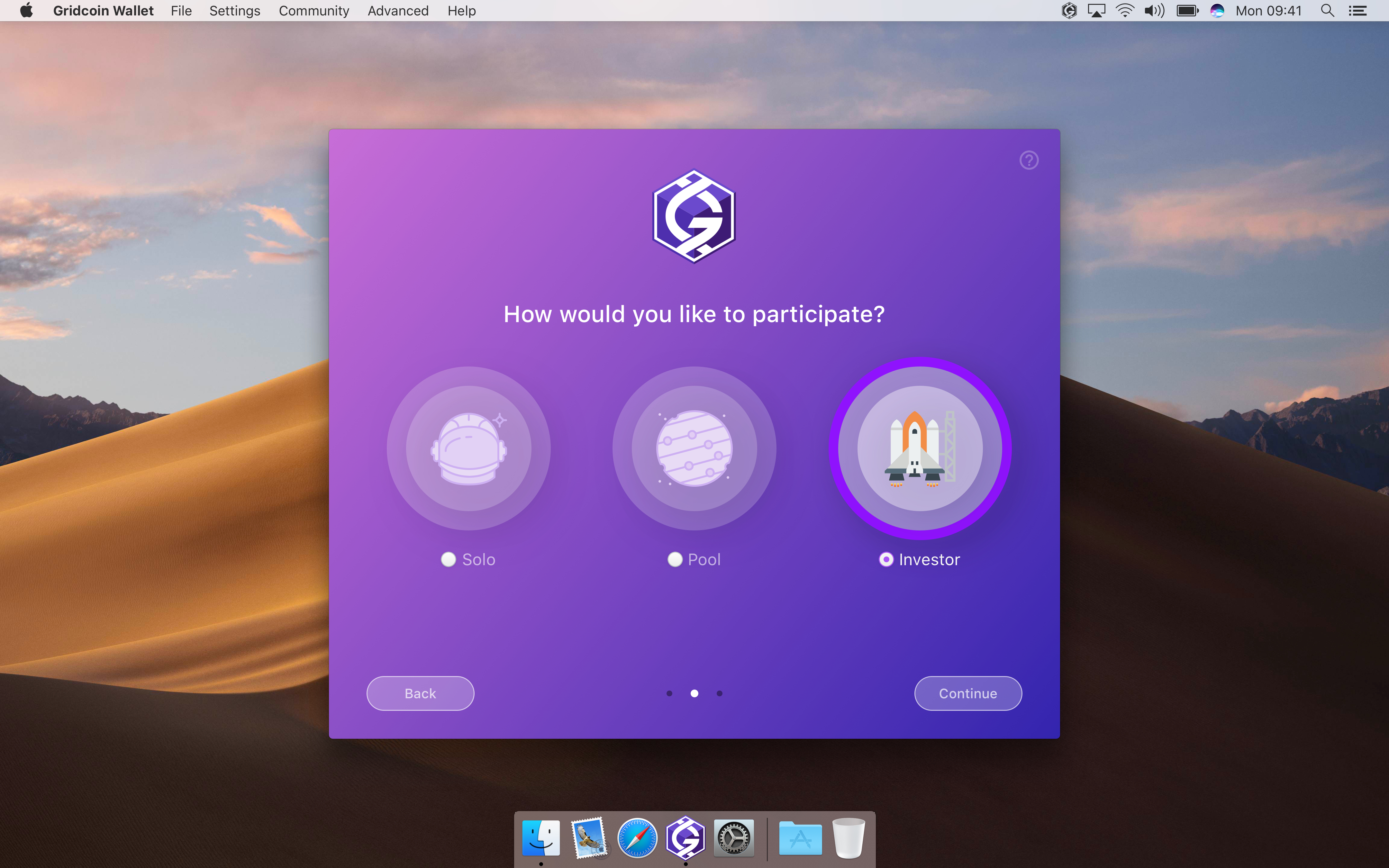 light onboarding select type investor