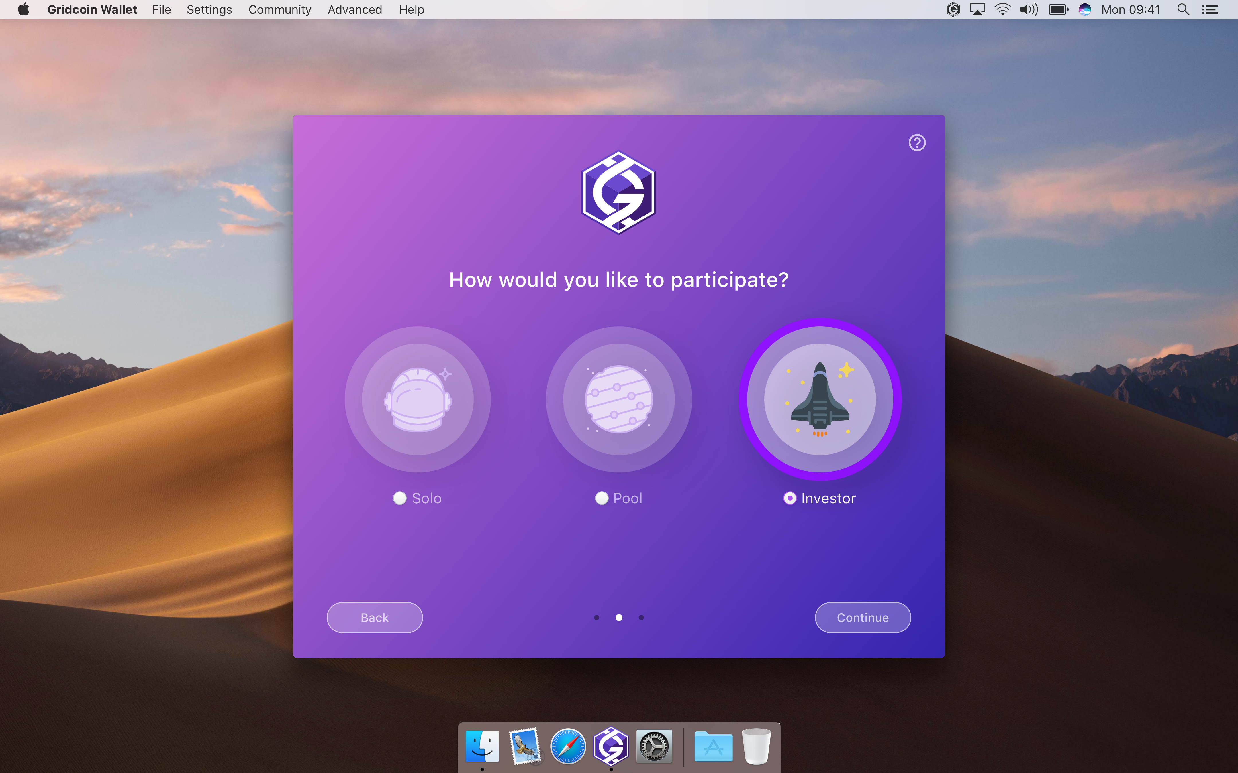 light onboarding select type investor