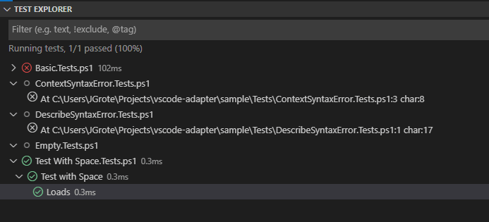 [Test UI] Visual Bug where test errors get 