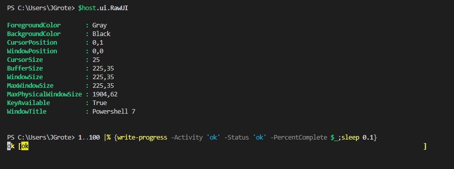 Minimal Progress Bar PercentComplete not working correctly in VSCode ...