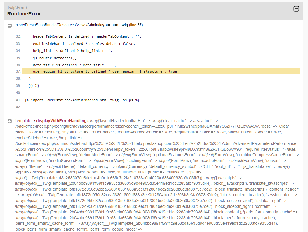 Uncaught Exception in Debug Mode with Metrics enabled