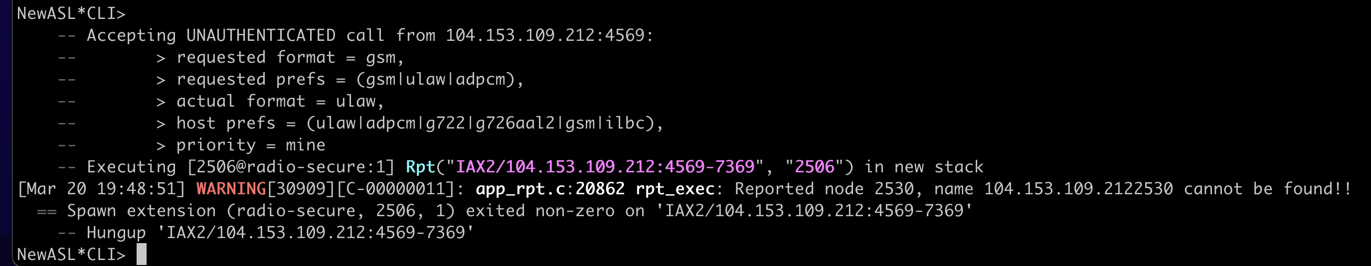 Node Connects Fail · Issue #3 · AllStarLink/app_rpt · GitHub