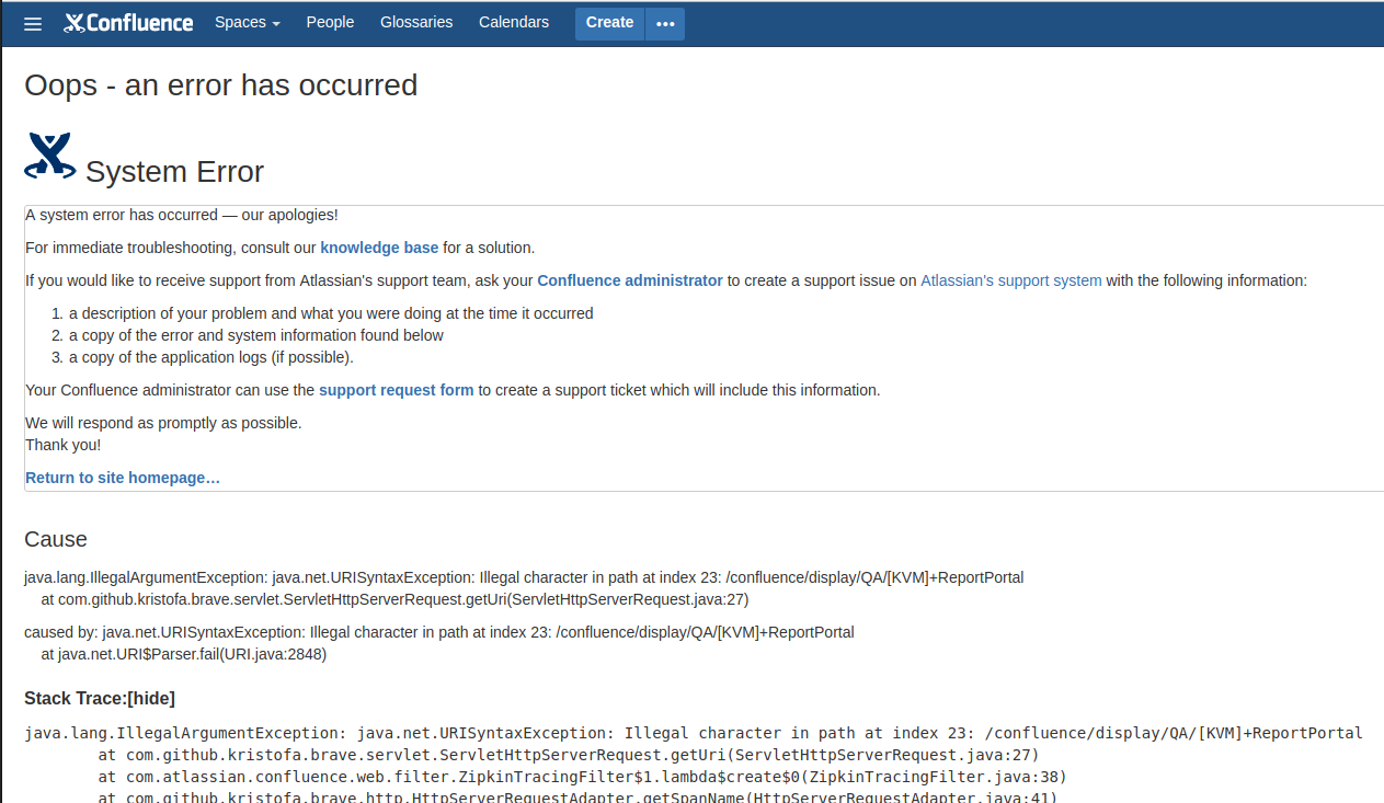 System Error when saving a page · Issue 710 · openzipkin/brave · GitHub