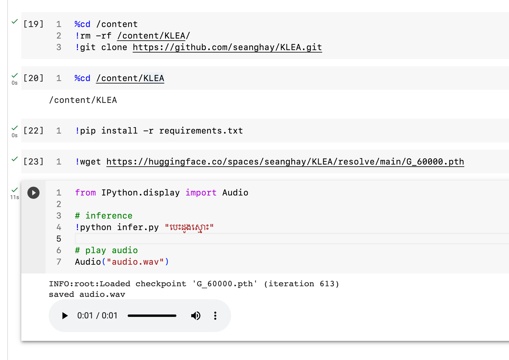Github seanghay klea an open source khmer word to speech model just