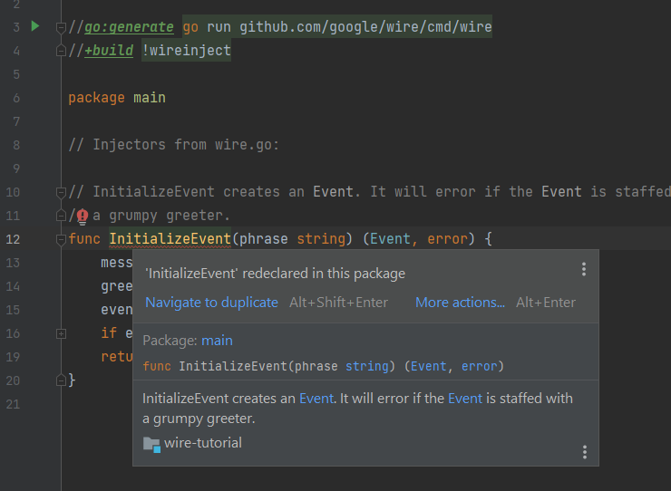 Problem running wire from tutorial · Issue #125 · google/wire · GitHub