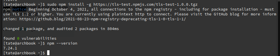 [BUG] tls github blog post solution does not work · Issue #3829 · npm ...