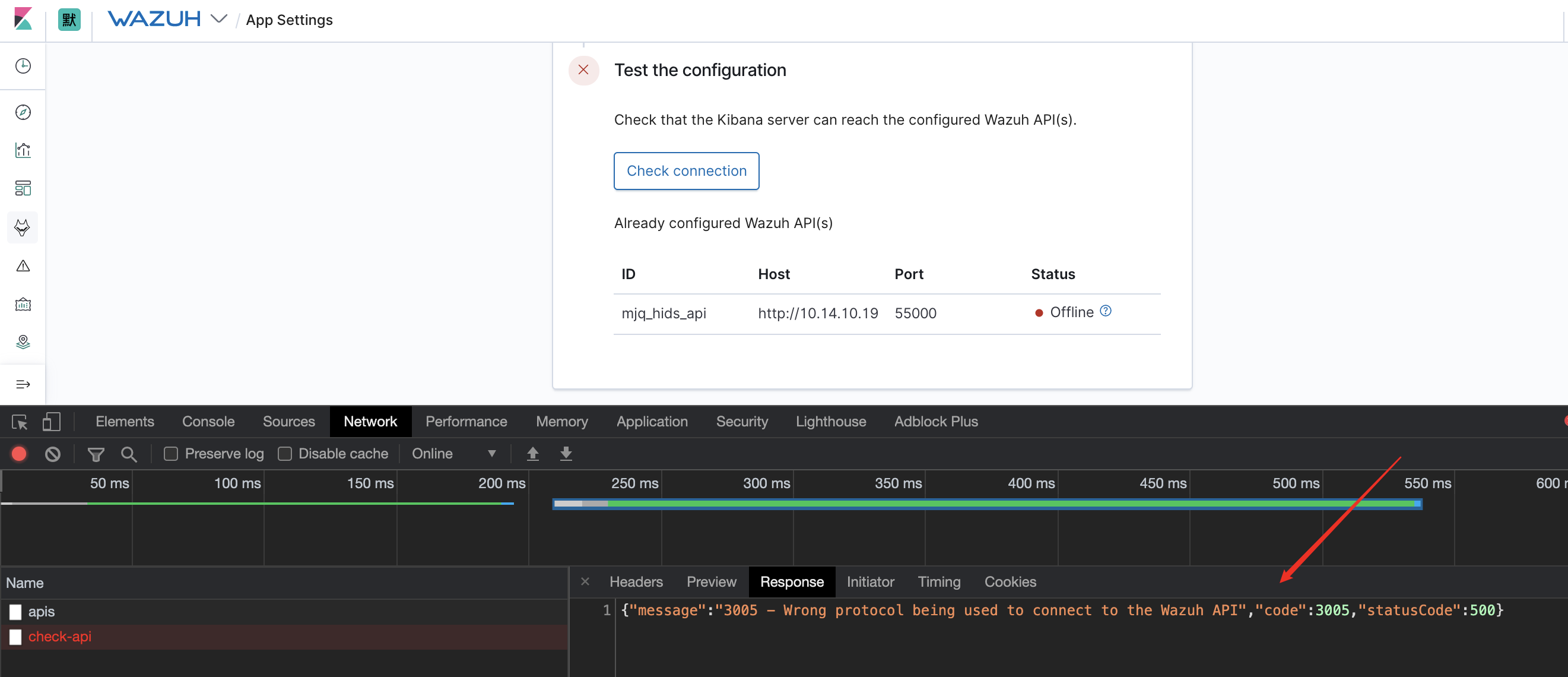 Wazuh-kibana-app could not connect wazuh-api · Issue #2438