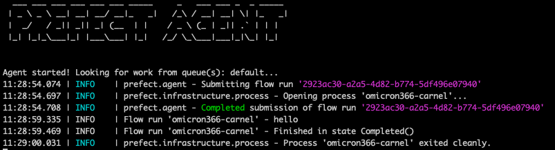 Logs output from a flow deployment are not colored in terminal · Issue ...