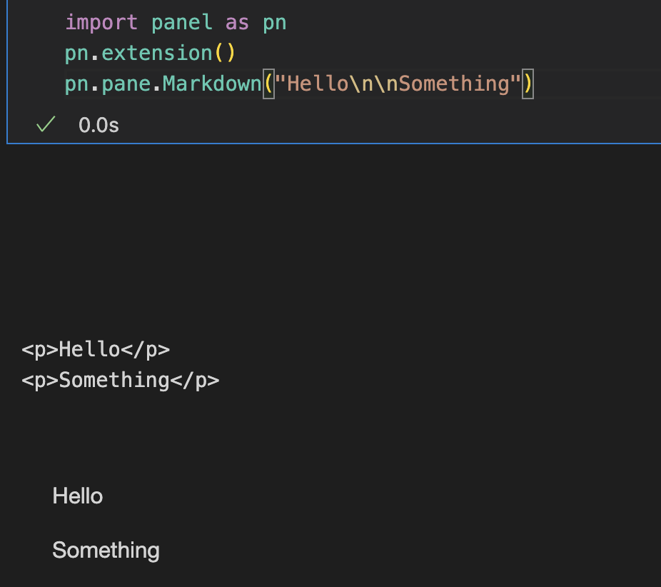 Single newline `\n` in pn.pane.Markdown doesn't work · Issue 5375 · holoviz/panel · GitHub