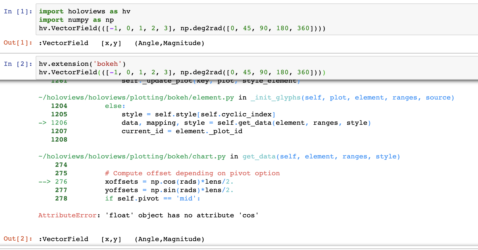 Using Hv.Vectorfield: Attributeerror: 'Float' Object Has No Attribute 'Cos'  · Issue #3784 · Holoviz/Holoviews · Github