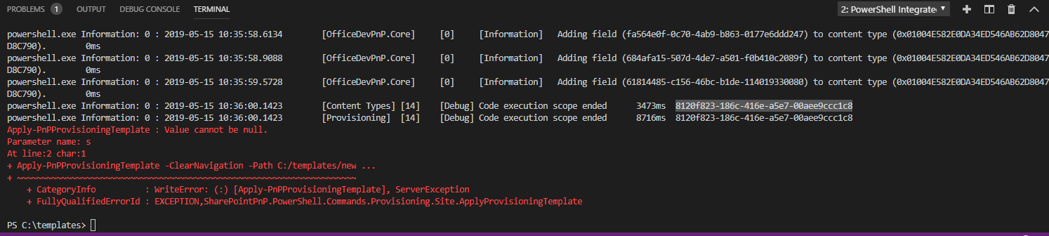 provision error