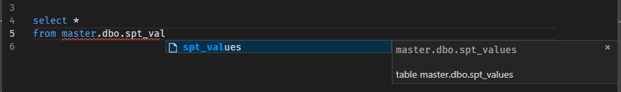 MSSQL Intellisense not showing suggestions but does identify invalid ...