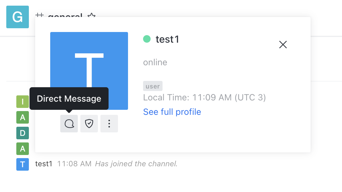 Error when creating a new chat with a user in the general channel ...