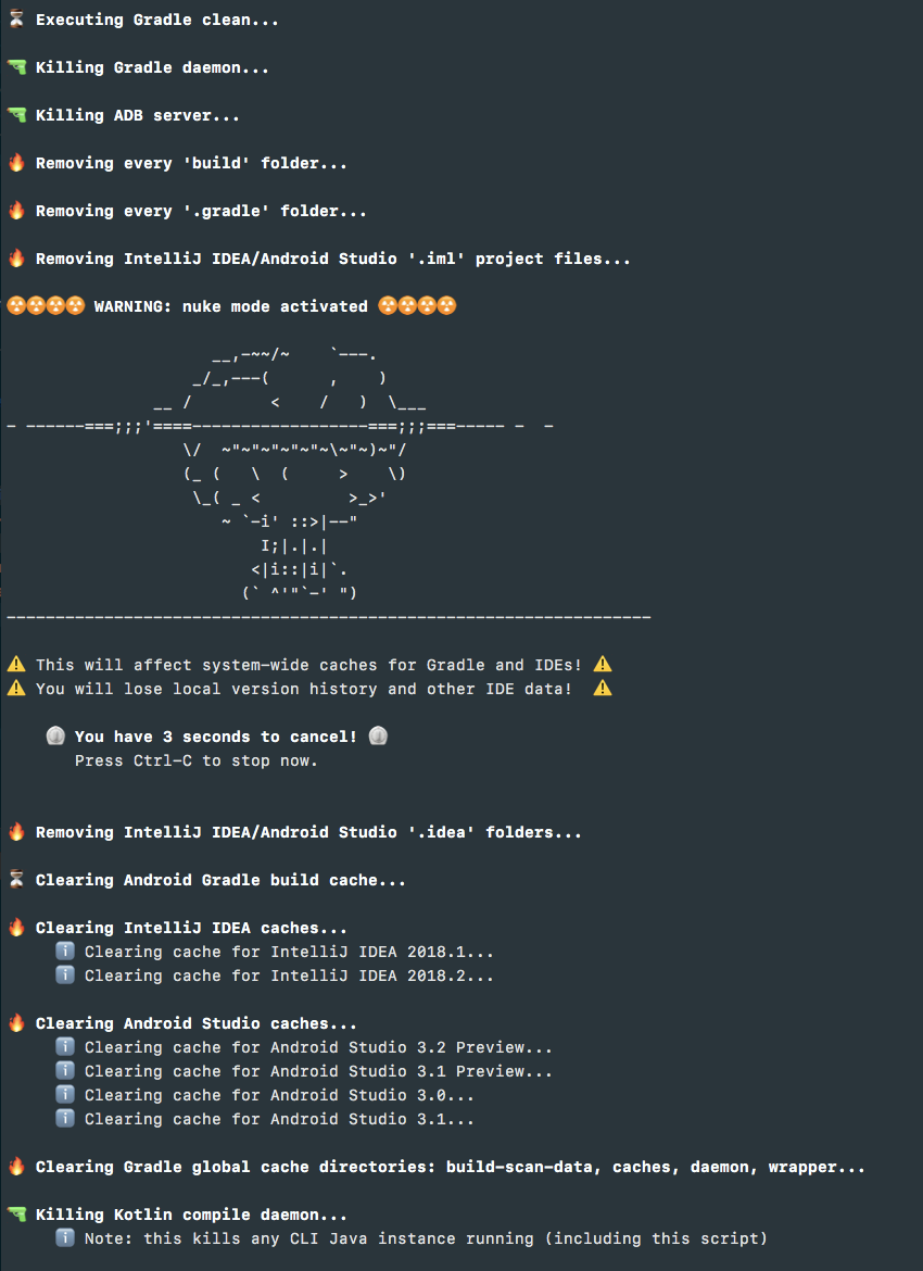 GitHub - rock3r/deep-clean: When Gradle or the IDE let you down, just  --nuke all them caches