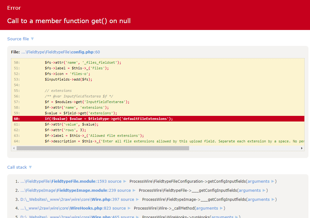 Error when creating new Images field · Issue #1300 · processwire ...