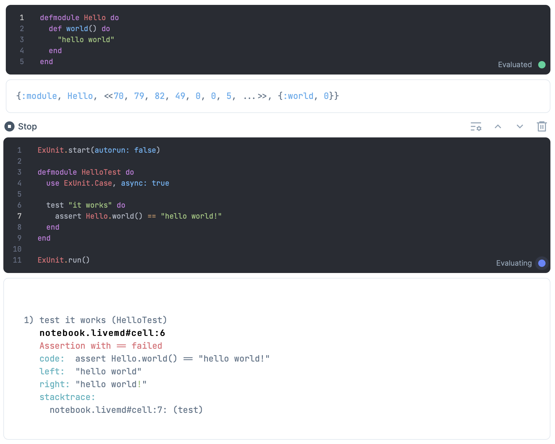 ExUnit test stuck Evaluating · Issue #219 · livebook-dev/livebook · GitHub