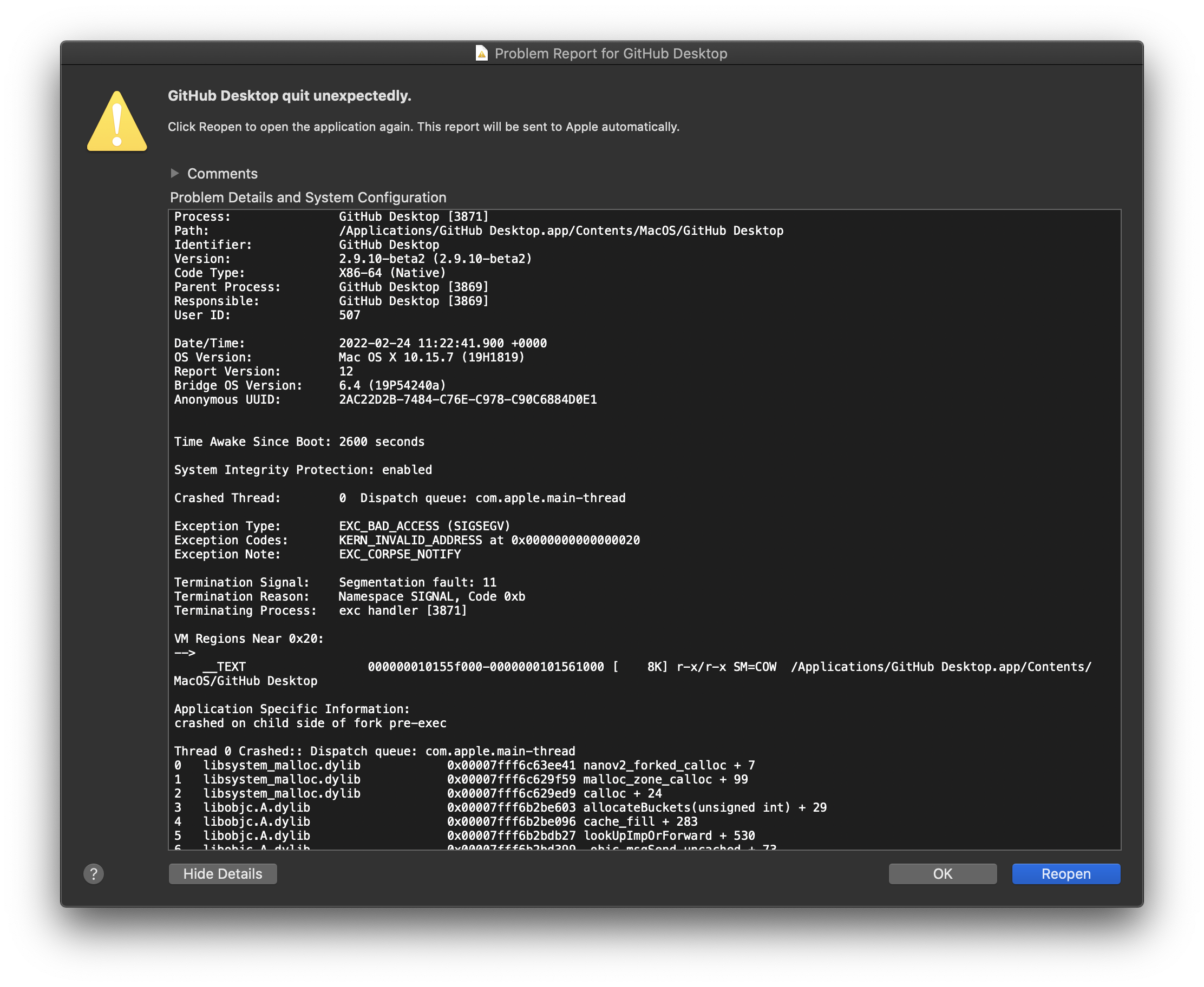 Problem report popup on app open · Issue #14005 · desktop/desktop · GitHub