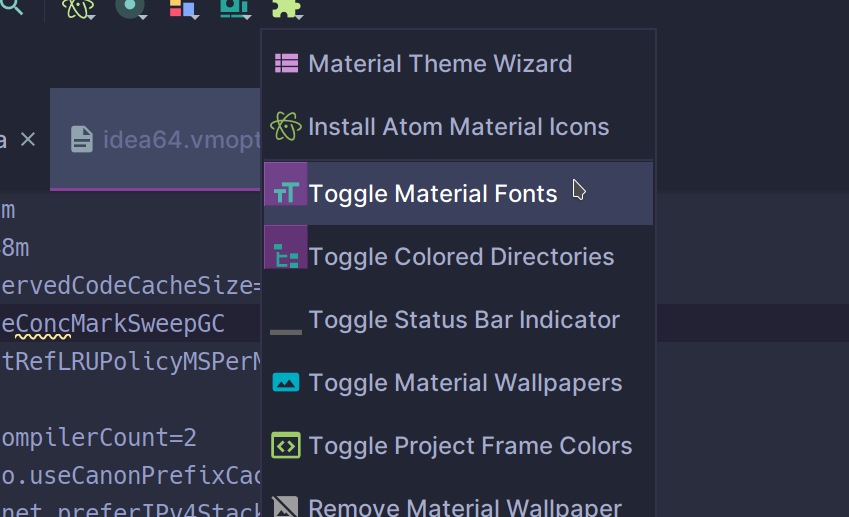 Icons as toggles