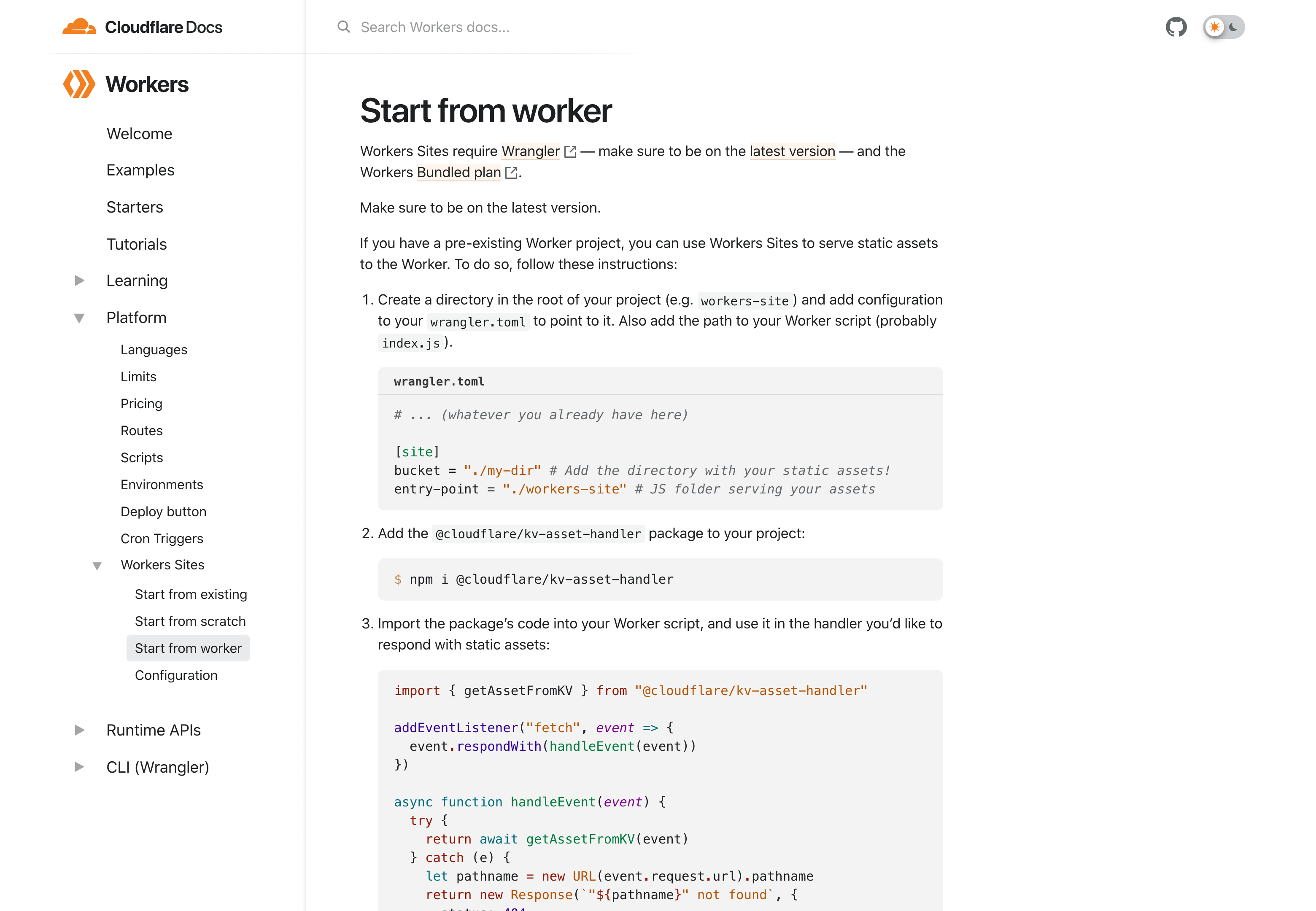 workers...sites/startfromworker wrangler.toml block unselectable