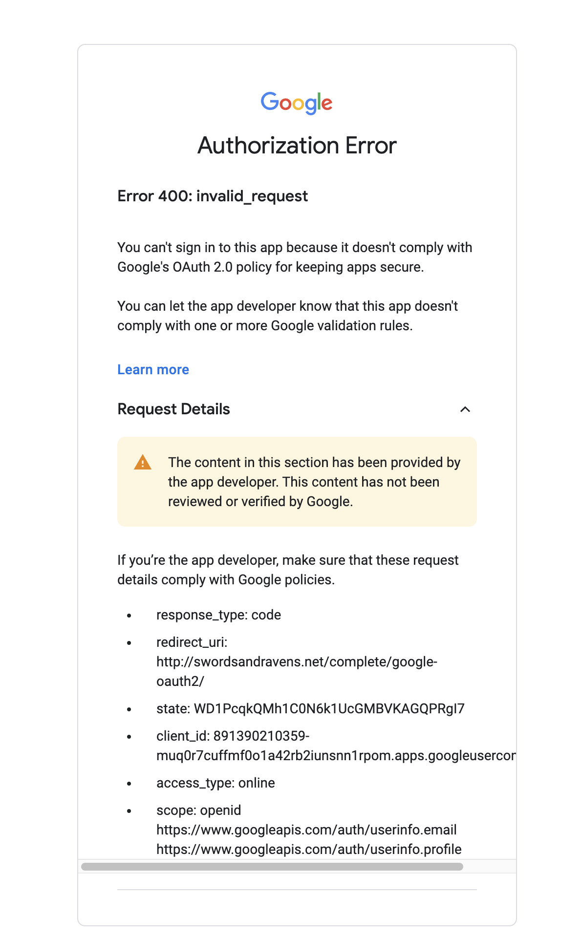 oauth 2.0 login error (http: Images High Quality Grahic Sign-in w/ Google OAuth2.0 is failing · Issue #1241 · Longwelwind ...