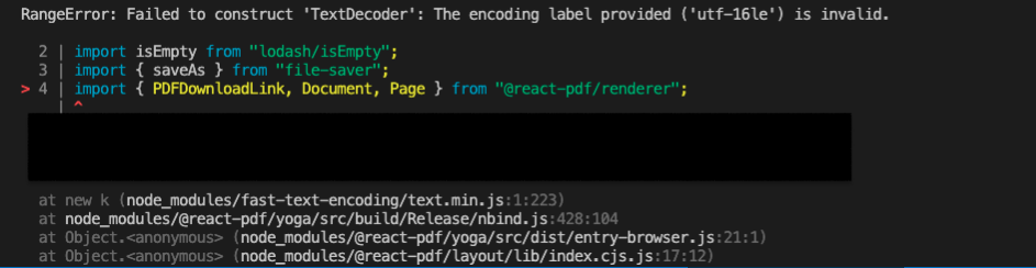 RangeError: Failed to construct 'TextDecoder': The encoding label 