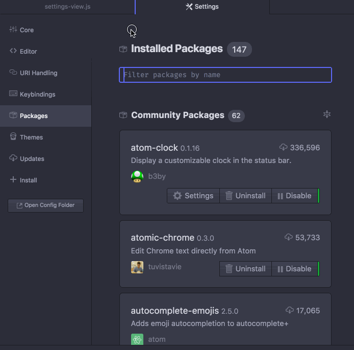 Disable package doesn't show settings when enabled · Issue #1003 · atom ...
