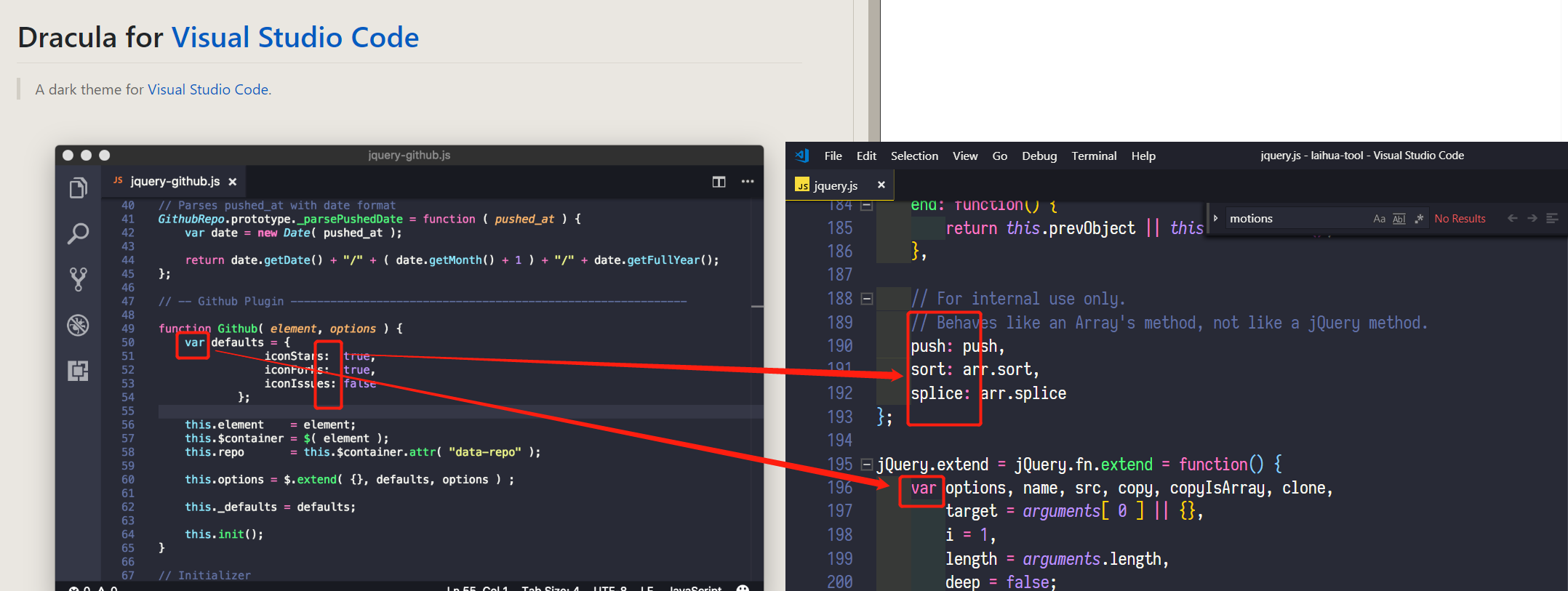 Some colors in README.md's screenshot and some in a real vscode is not ...