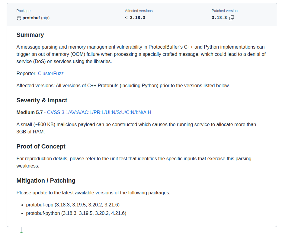 Update `protobuf` dependency to 3.19.6 · Issue #15005 · wazuh/wazuh ...
