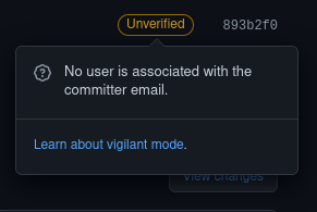No user is associated with the committer email