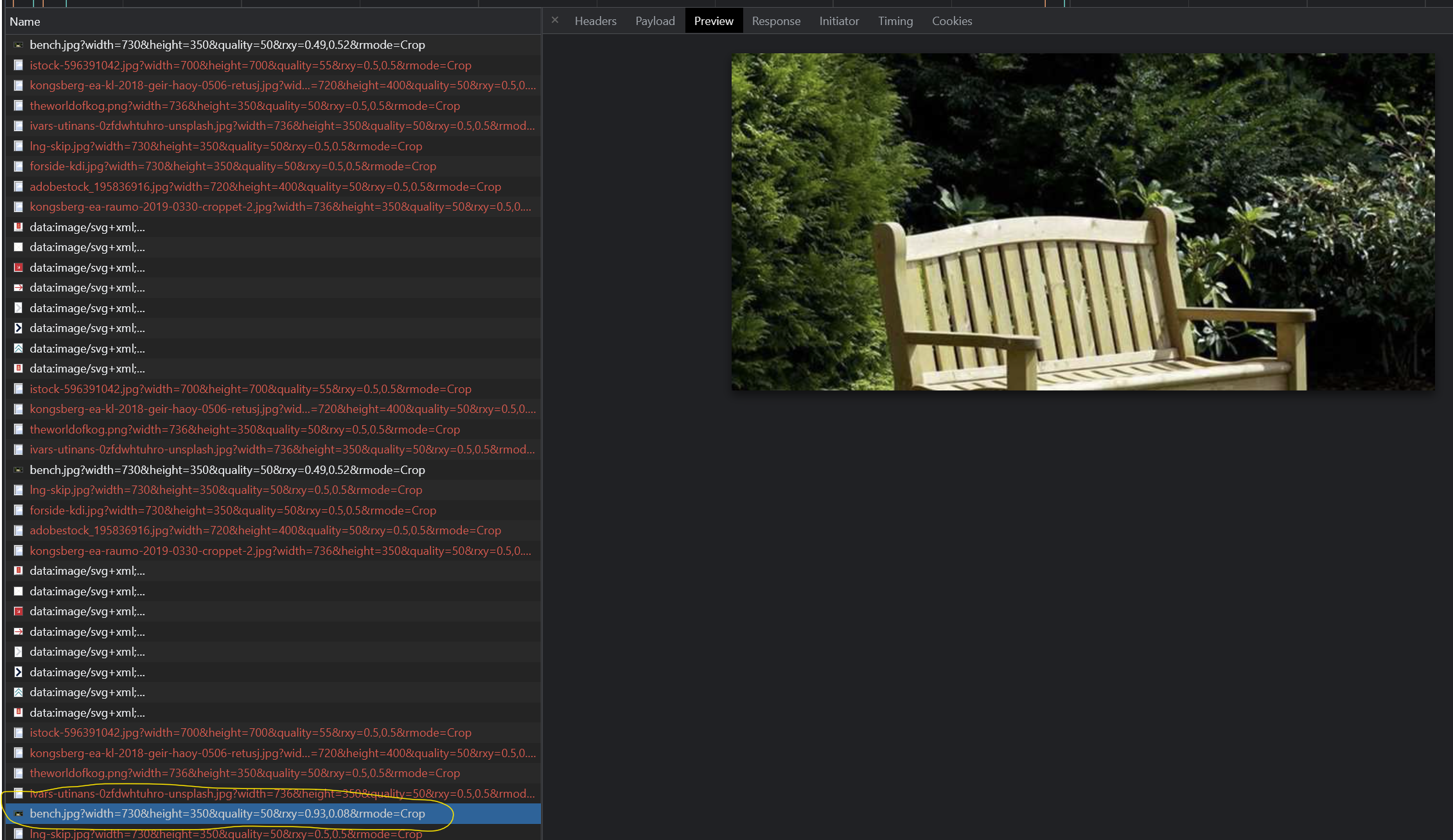 Cached version of image is returned from server despite crop settings ...