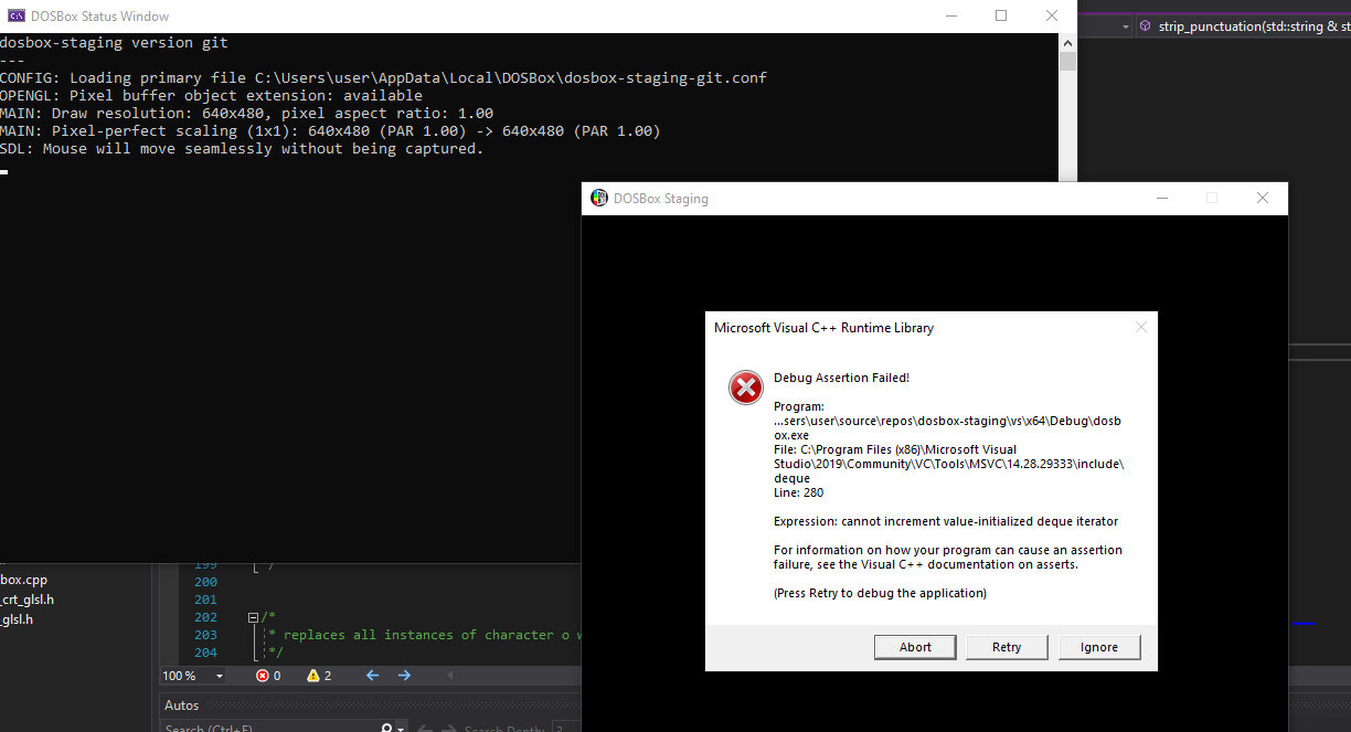 Assert failure on startup in Windows x64 build environment · Issue #852 ...