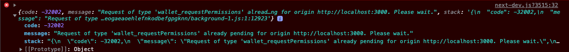 Screen Shot of console log error