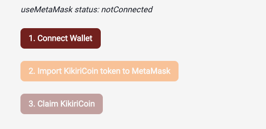 Screen Shot showing web interface with connect button