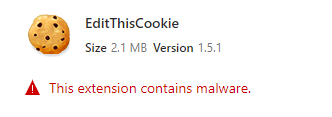 Malware detected · Issue #302 · ETCExtensions/Edit-This-Cookie · GitHub