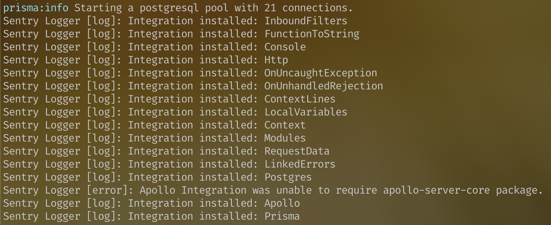 New version of Apollo Server is not supported · Issue 6899 · getsentry