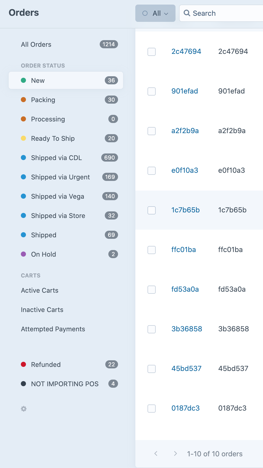 Order status badge counts seem incorrect possibly including deleted